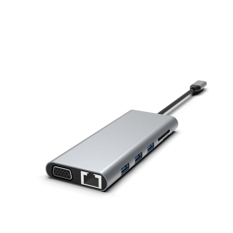 5-در-1 هاب USB C با اتریتن USB A Rj45 آداپتور نوع C ایستگاه اتصال مک بوک