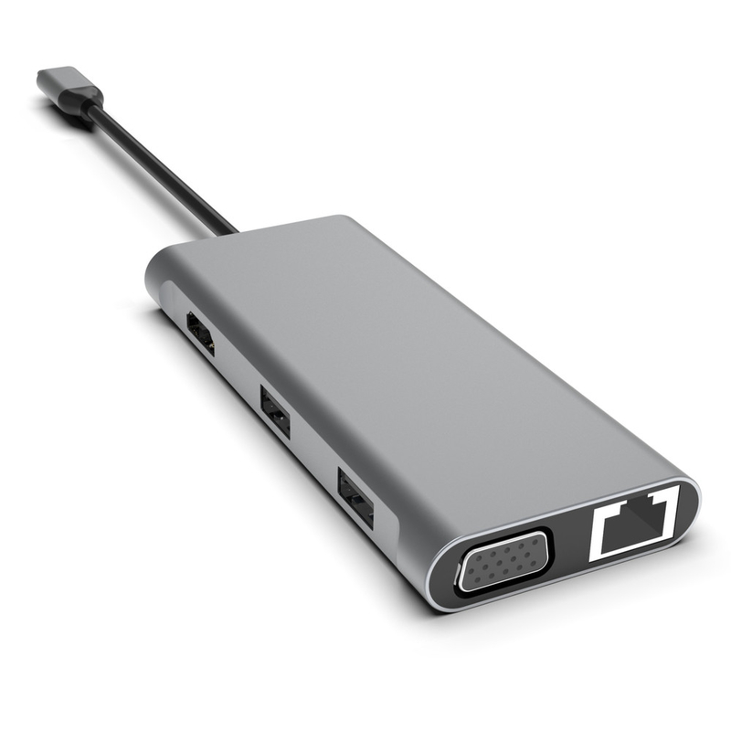 11-in-1 USB-C Hub با دو HDMI USB 3.0 اترنت 3.5mm Audio برای لپ تاپ مک بوک