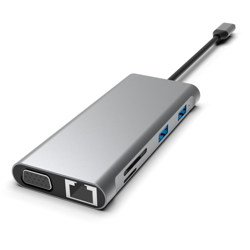 11-in-1 USB-C Hub با دو HDMI USB 3.0 اترنت 3.5mm Audio برای لپ تاپ مک بوک