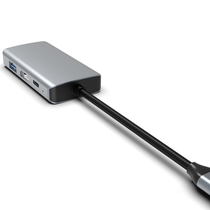 مینی 4 در 1 آداپتور USB C نوع C هاب با USB 3.0 HDMI VGA USB-C PD شارژ