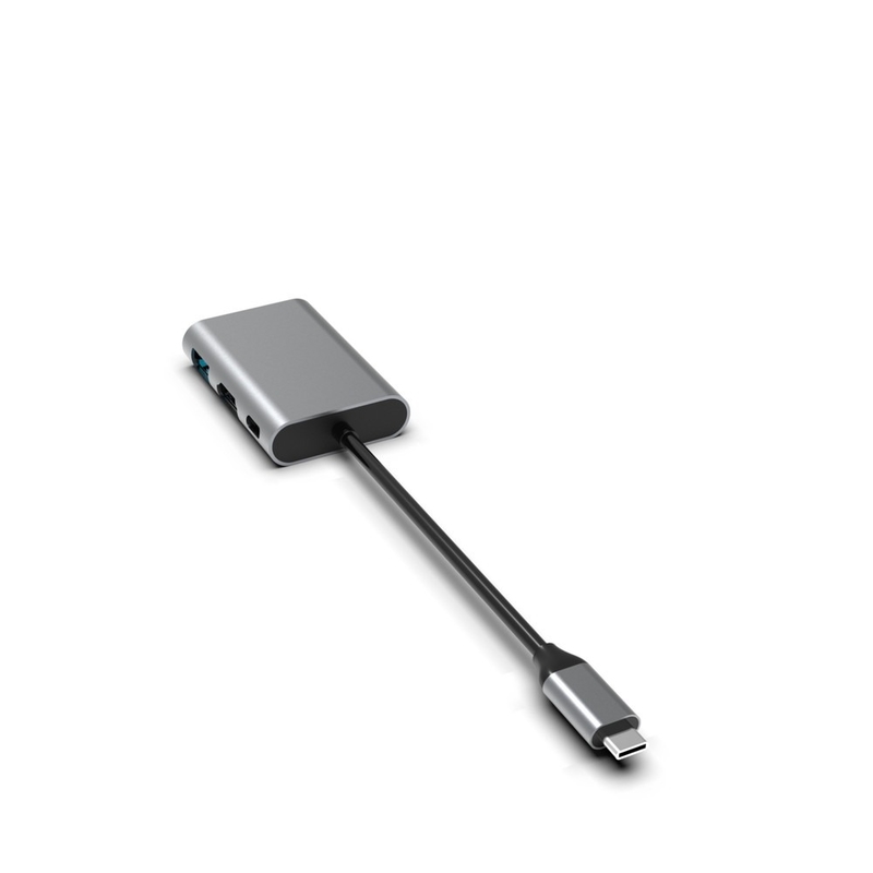 USB 3.0 به دو HDMI آداپتور USB C PD 100w تبدیل 4K پورت USB HUB 3 پورت