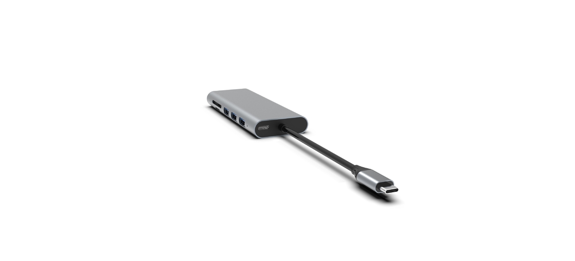 نوع C USB C آداپتور Multiport Adapter Hub با اترنت 4K HDMI 3 پورت USB 3.0 100W PD سازگار