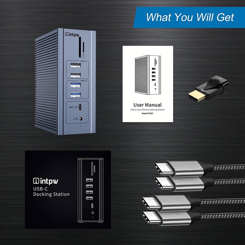 16 در 1 گیگابیت استیشن اتصال اترنت HDMI USB C 4K Video Output Display Link