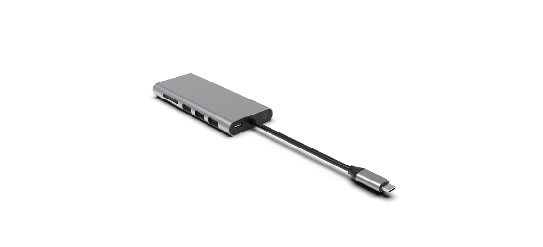 مک بوک USB A آداپتور برای مک بوک هوا 5 در 1 پورت های چندگانه 4K USB Type C Slim 3.0