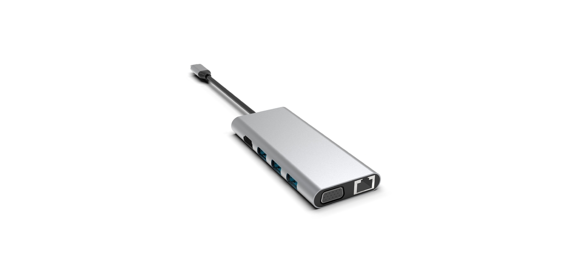 مک بوک USB A آداپتور برای مک بوک هوا 5 در 1 پورت های چندگانه 4K USB Type C Slim 3.0