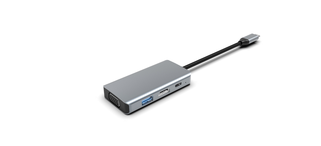 همه در یک هارد دیسک 4 در 1 USB C 4 در 1 Multiport Adapter Hub Expansion Laptop Docking Station Type C به HDMI USB 3.0 PD