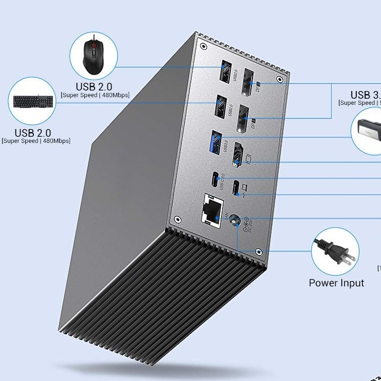 ایستگاه اتصال USB C با انتشار حرارتی هوشمند 4K رزولوشن فضای خروجی ویدئویی HDMI