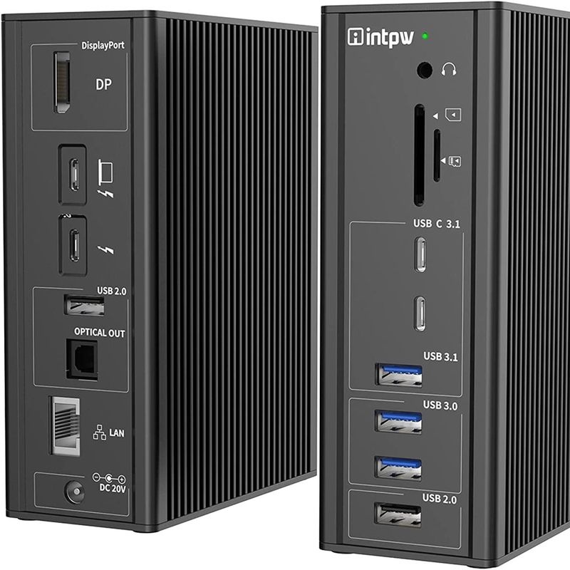 تاندربولت 3 آداپتور هاب مک USB C استیشن اتصال 10Gbps استریو کامبو جک پورت
