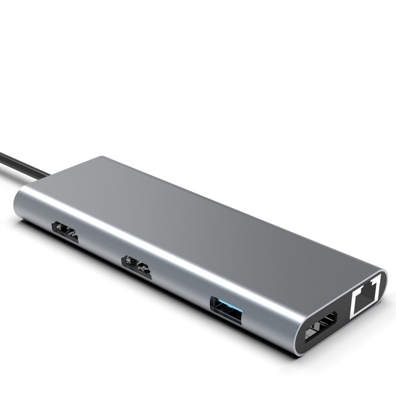 نوع C USB Hub Ethernet Docking Station Expand Macbook اتصال خاکستری برای لپ تاپ