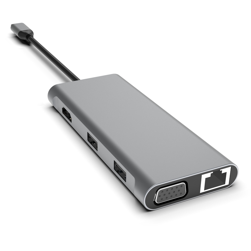 12 در 1 هاب USB C استیشن اتصال سه صفحه ای دو HDMI VGA USB C& A پورت داده