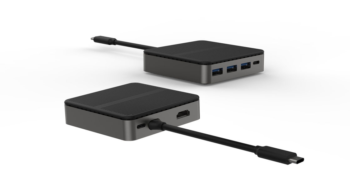 مربع 6 در 1 دو قطعه HD 4K نوع C Docks با RJ45 PD 100W SD TF 3xUSB 3.0 Docking Hdmi Hub Usb C A
