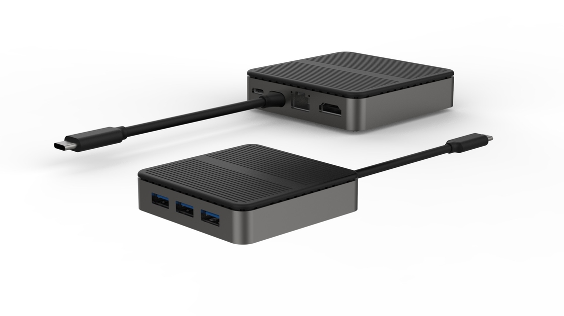 نوع C مربع 9 در 1 USB C HUB HD 4K نوع C Docks RJ45 PD 100W 3xUSB 3.0 Docking Sta