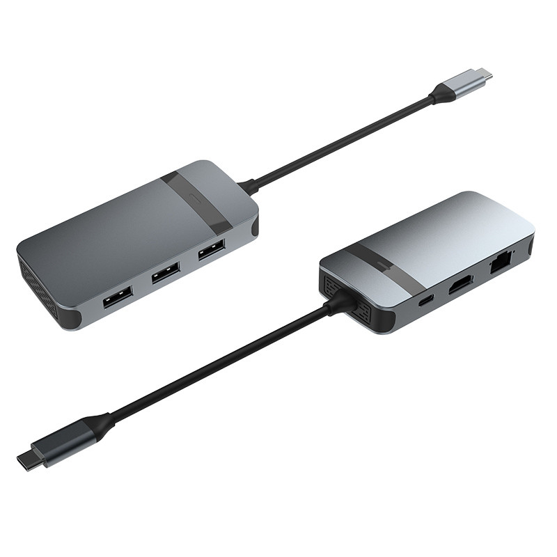HDMI USB C Hub Multiport Adapter Network Multiport Adapter USB 3.0 پورت 6 در 1