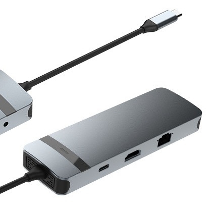 9-در-1 USB-C Hub Docking Station با 4K HDMI 100W PD USB 3.0 Card Reader Audio برای مک بوک