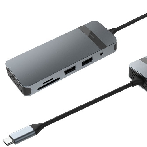 ایستگاه اتصال 8 در 1 USB C Hub Plug and Play با 4K HDMI RJ45 برای لپ تاپ های مک بوک
