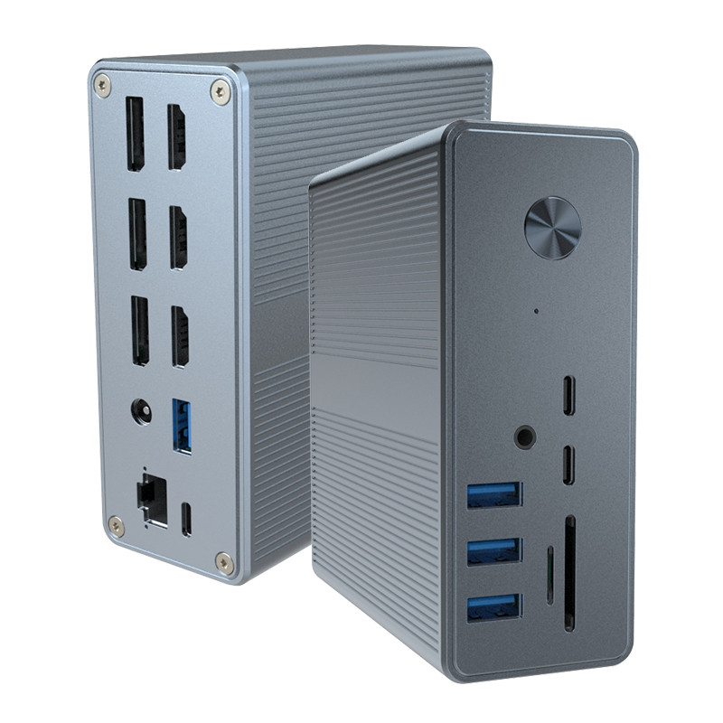18 در 1 تاندربولت 3 دو مانیتور ایستگاه اتصال HDMI Mac برای USB C ایستگاه اتصال لپ تاپ جهانی