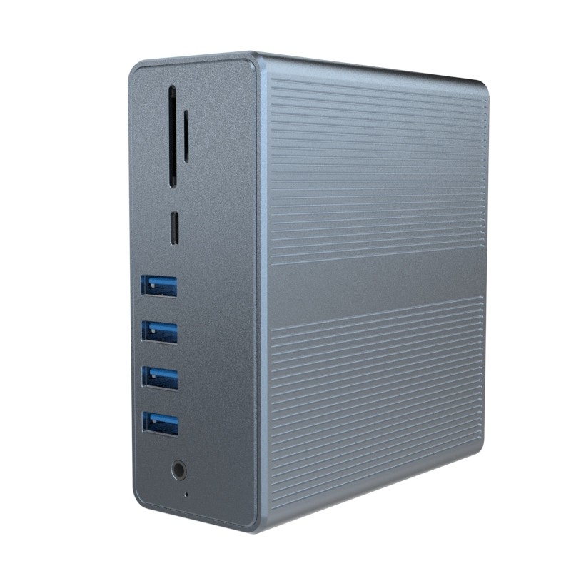 4k Thunderbolt 3 Docking Station مک بوک پرو USB C لپ تاپ دو مانیتور 18 در 1 لپ تاپ دوک برای مک بوک