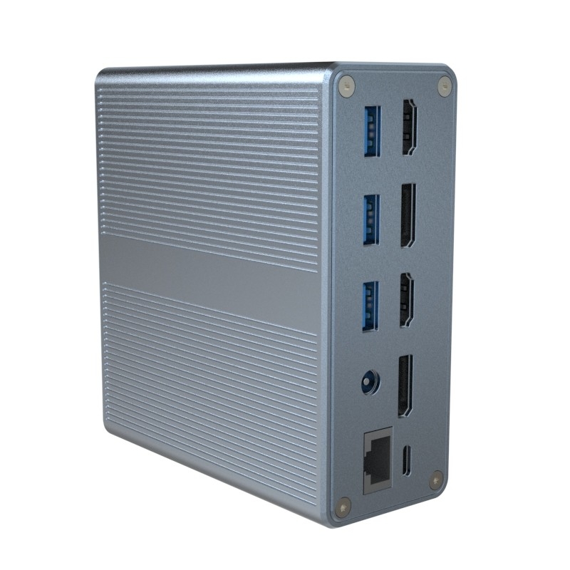 4k Thunderbolt 3 Docking Station مک بوک پرو USB C لپ تاپ دو مانیتور 18 در 1 لپ تاپ دوک برای مک بوک