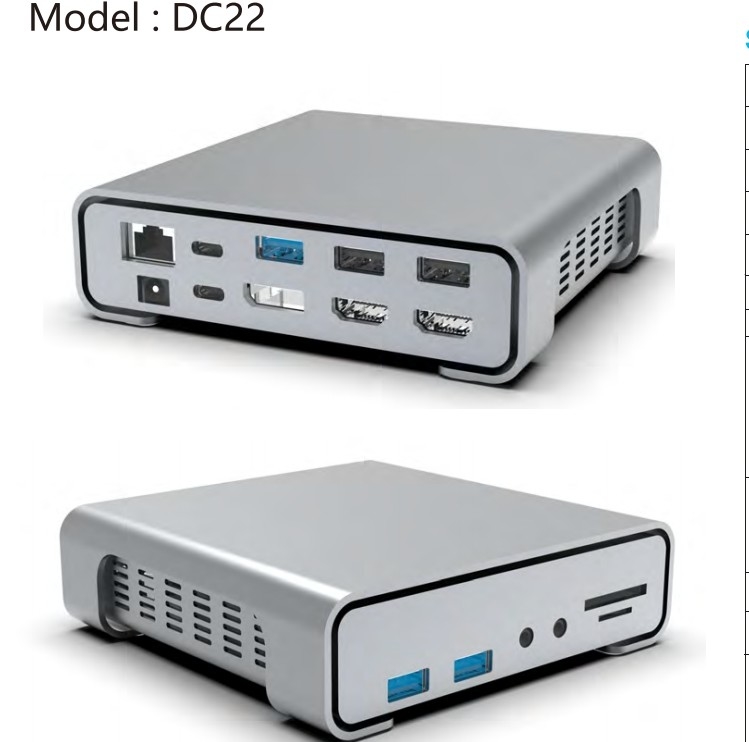 16 در 1 هاب USB C نوع C به PD HDMI USB3.0 USB2.0 USB-C SD TF RJ45 ایستگاه اتصال