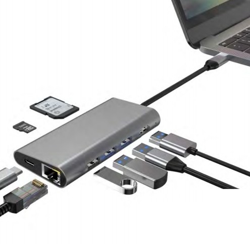 7 در 1 پورتال USB C Docking Station HUB با صفحه نمایش 4K HDMI RJ45 برای مک بوک