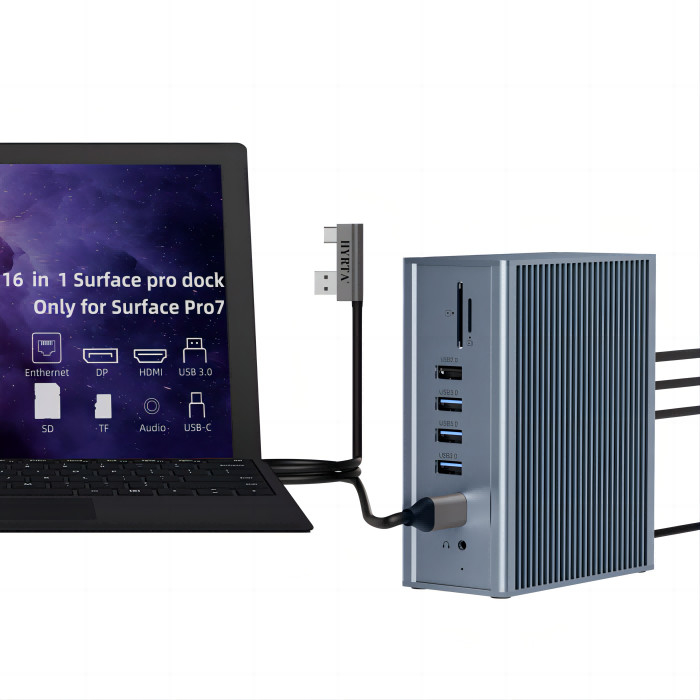 18 پورت Thunderbolt Docking Station 2 HDMI Dock Hub برای HDMI سازگاری صفحه نمایش 8K / 4K