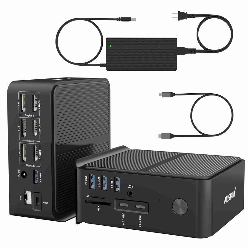 HDMI 4k 60hz Thunderbolt 3 مانیتور Gigabit Ethernet کارت خوان و جک کامبو صوتی