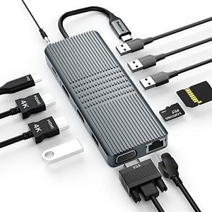 11 در 2 USB C هاب PD 3.0 HDMI صفحه نمایش لینک تکنولوژی سطح پرو 7 هاب ایستگاه اتصال