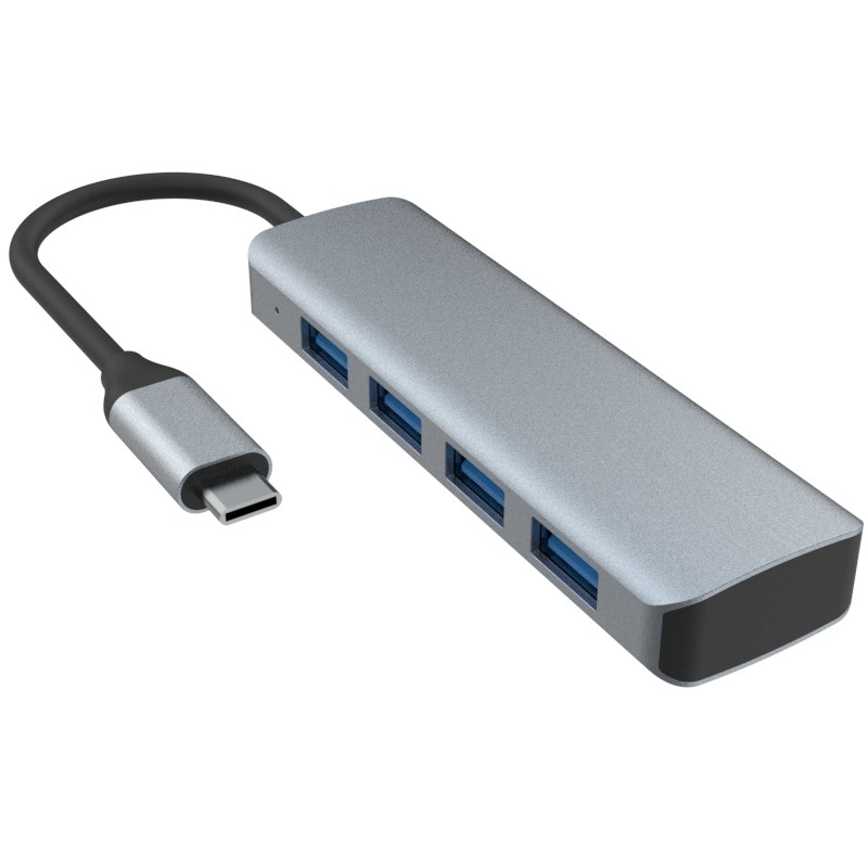 USB C به 4 پورت USB 3.0 هاب گودال گسترش USB نوع C به 4 USB 3.0 هاب آلیاژ آلومینیوم انتقال 5G
