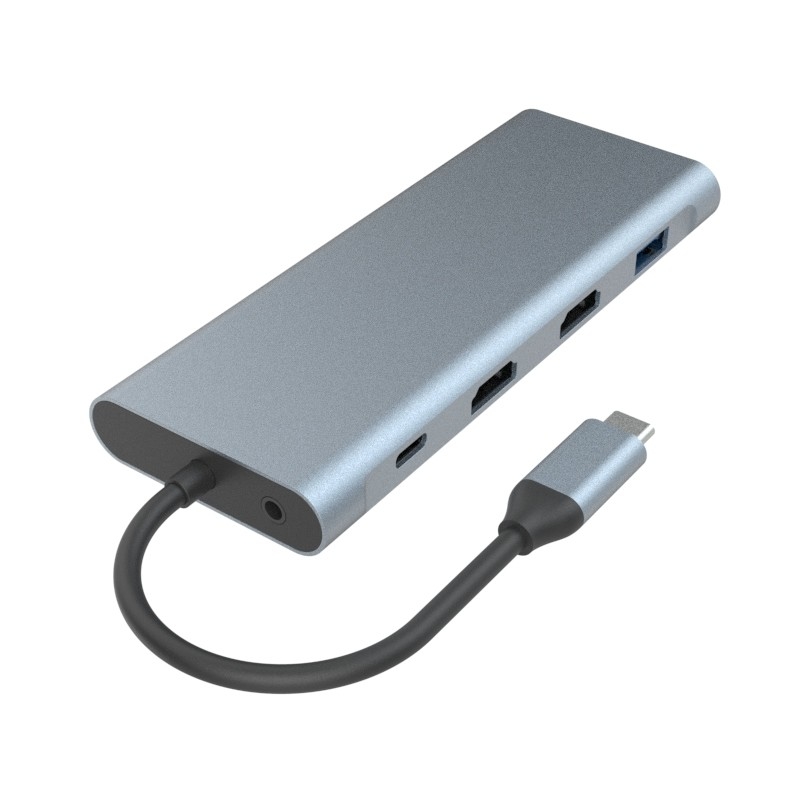 6 در 1 USB C Hub Type C Adapter 4K HDMI 60Hz Multiport Card Reader USB3.0 TF PD SD Reader