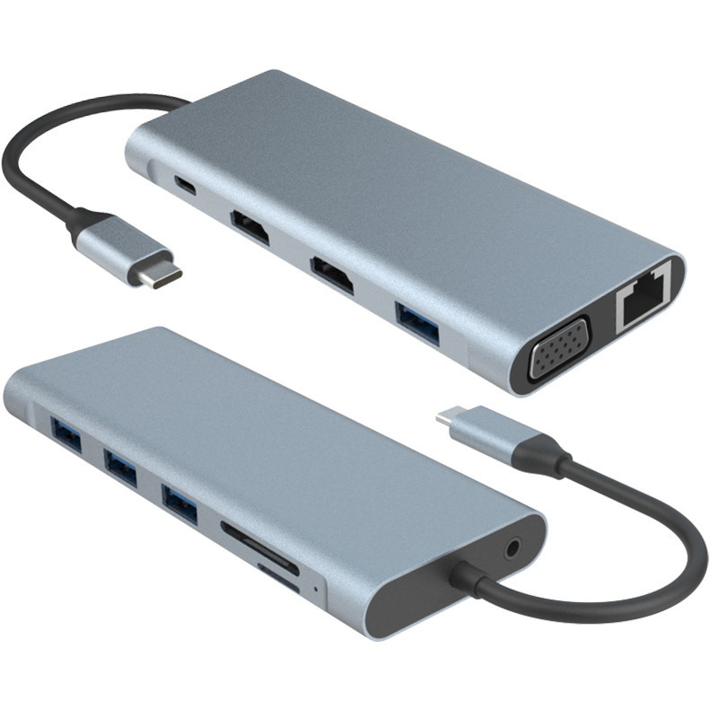11 در 1 USB Type C Multifunctional Hub Adapter برای لپ تاپ و تلفن همراه
