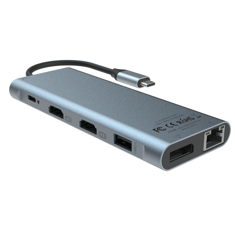 6 در 1 USB C Hub Type C Adapter 4K HDMI 60Hz Multiport Card Reader USB3.0 TF PD SD Reader