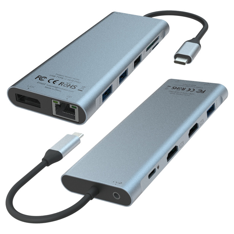 6 در 1 USB C Hub Type C Adapter 4K HDMI 60Hz Multiport Card Reader USB3.0 TF PD SD Reader