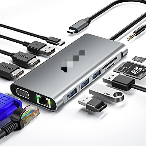 آداپتور USB C 13 در 1 هاب HDMI 4K نوع C به HDMI 4K USB 3.0 2.0 PD تبدیل شارژ