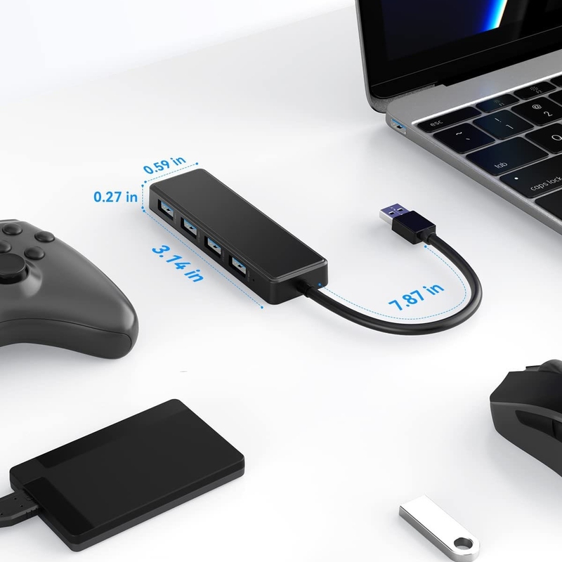 4 6 7 پورت USB 3.0 هاب برای لپ تاپ USB A Splitter با کابل گسترده USB C پورت برق