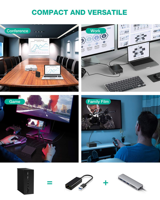 DisplayLink Docking Station برای مک بوک پرو دو مانیتور M1/M2 ویندوز 15 در 1 لپ تاپ USB C 3.0