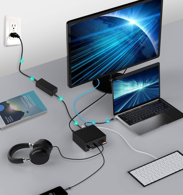 DisplayLink Docking Station برای مک بوک پرو دو مانیتور M1/M2 ویندوز 15 در 1 لپ تاپ USB C 3.0