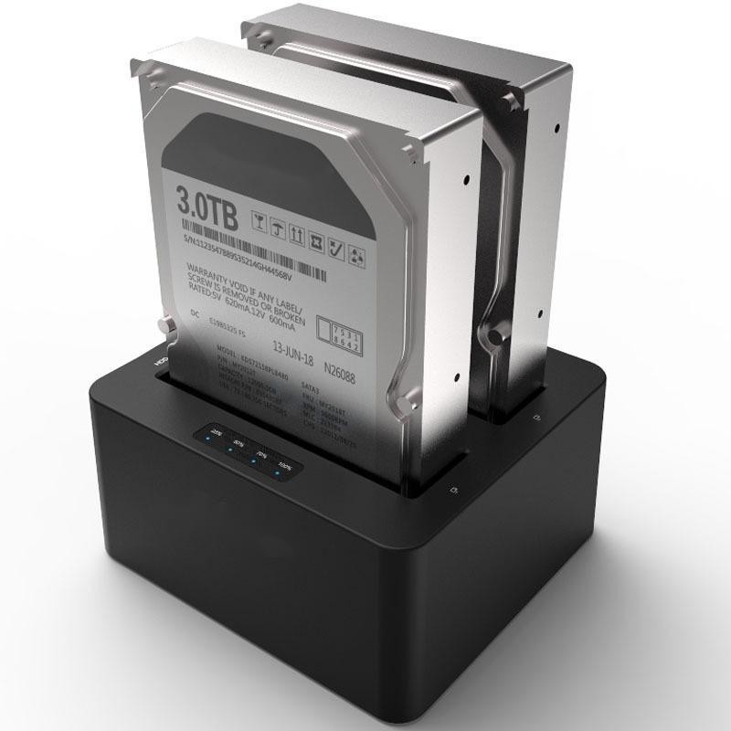 USB 3.0 HDD دو دریچه هارد دیسک استیشن اتصال 2.5 3.5 SATA HDD SSD