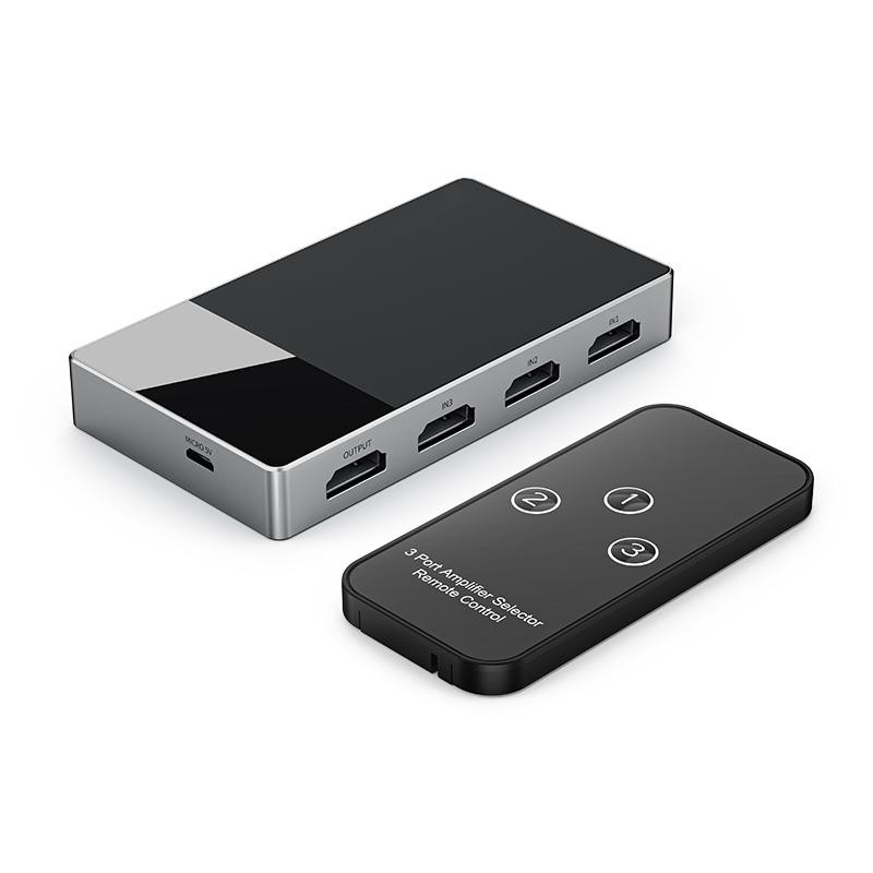 3-در-1 چند ورودی HDMI انتخاب کننده سوئیچ 4k با HDCP 2.2 آلومینیوم ساخت اتوماتیک سوئیچ