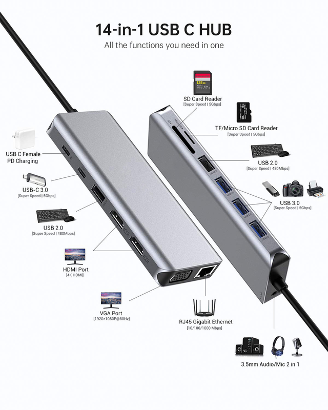 USB 3.0 Hub Extension Type A Male to Female Data Cord با قدرت USB C هاب اضافی طولانی
