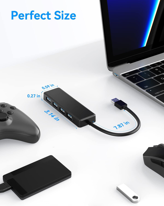 4 پورت USB C هاب آداپتور USB 3.0 هاب Ultra Slim هاب قابل حمل داده انتقال داده قابل اجرا