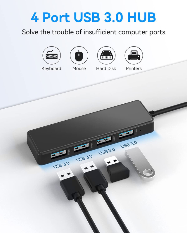 4 پورت USB C هاب آداپتور USB 3.0 هاب Ultra Slim هاب قابل حمل داده انتقال داده قابل اجرا