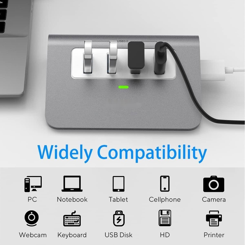 10 پورت USB C هاب قابل حمل USB C هاب نوع C تا 4 پورت USB A برای تبلت PC