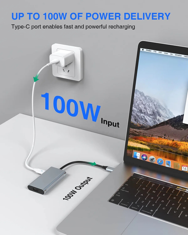 4 در 1 آداپتور USB C دو پورت HDMI به USB3.0 Thunder