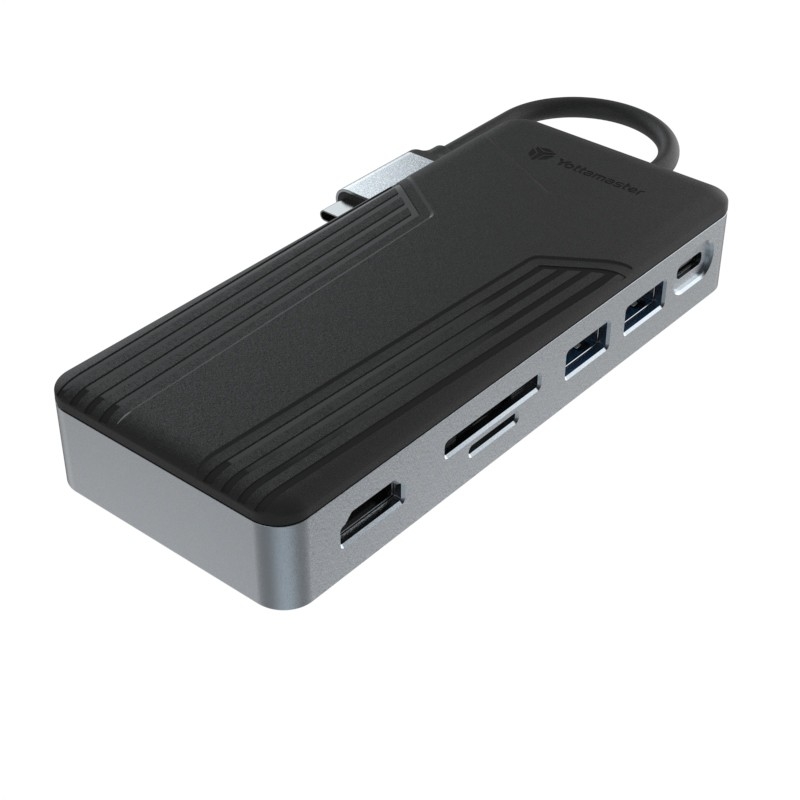 هاب USB C آلومینیومی 9 در 1 ایستگاه اتصال نوع C با محفظه SSD چند منظوره