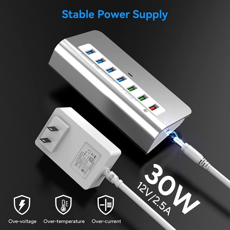 آداپتور USB C 3.2 هاب ژنرال 2 USB C به آداپتور چند پورت USB 30 وات قدرت برای لپ تاپ