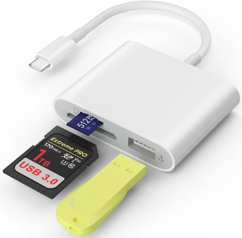 کارت خوان USB 3.0 سرعت بالا به کارت SD آداپتور Micro SD کارت حافظه کارت خوان آیفون 15