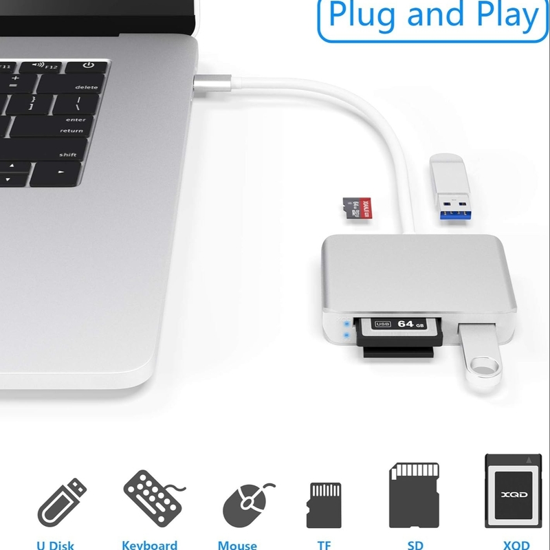 کارت خوان USB 3.0 سرعت بالا به کارت SD آداپتور Micro SD کارت حافظه کارت خوان آیفون 15