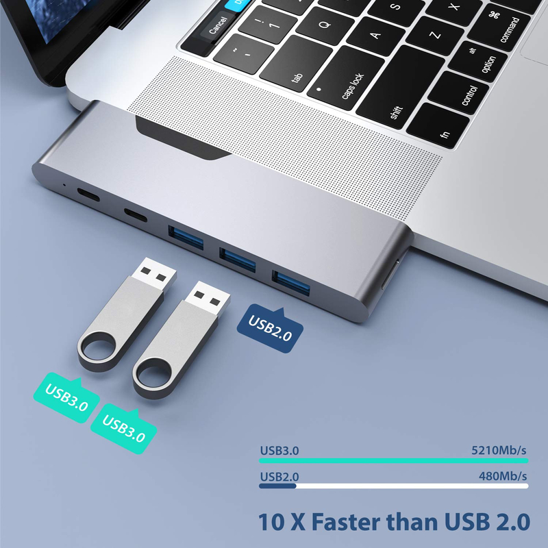 8 در 1 ایستگاه دو طرفه USB C هاب adapter هاب کارت خوان Pro Pad Converter USB Hub برای مک