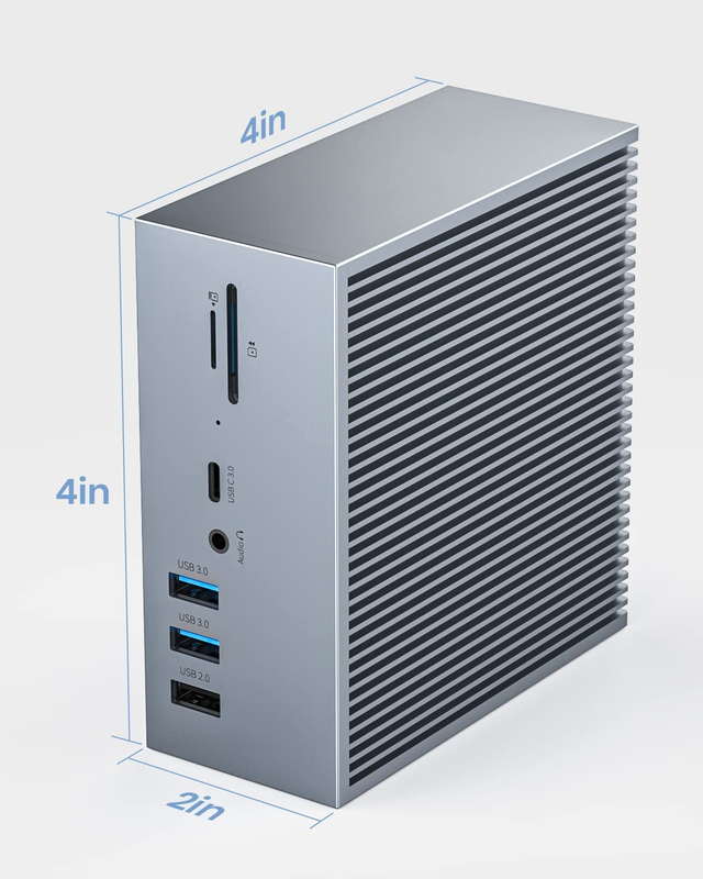 16 در 2 USB C دو مانیتور تاندربولت 3 Dock HDMI برای لپ تاپ هاب USB Adapter