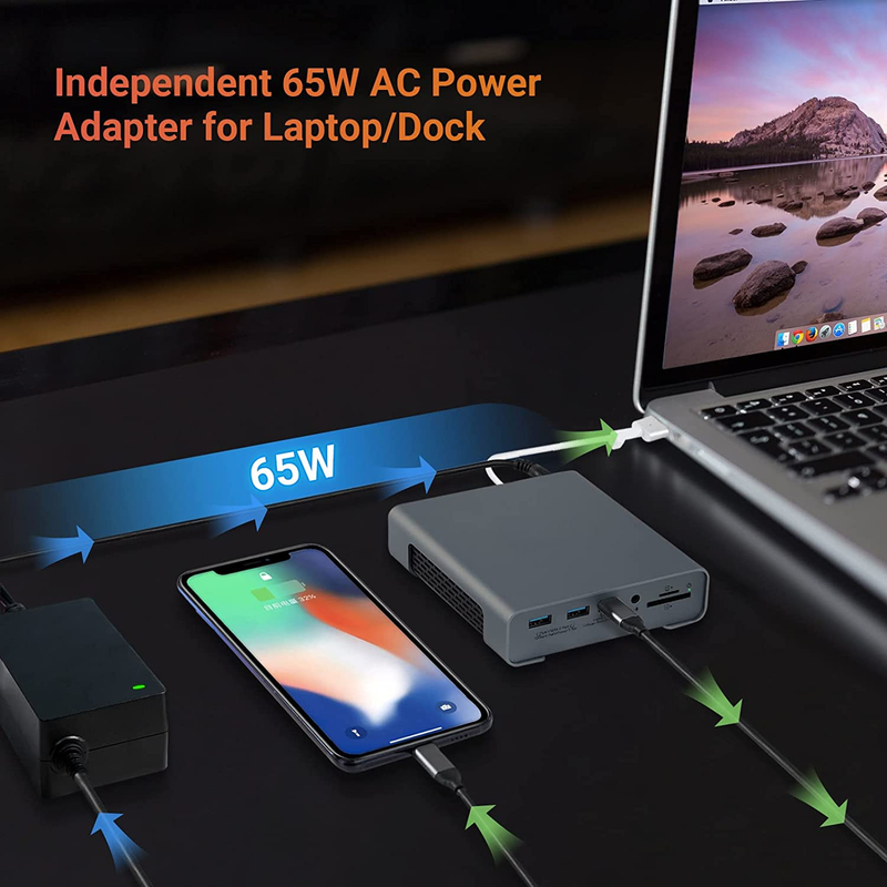 اتصال USB هاب آداپتور USB Type-C 4K 60Hz مانیتور HDMI Ethernet RJ45 ایستگاه اتصال